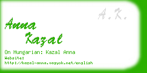 anna kazal business card